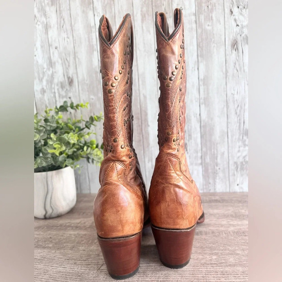 Dan Post Cowboy Cowgirl Leather Boots Size 6 - Picture 7 of 7